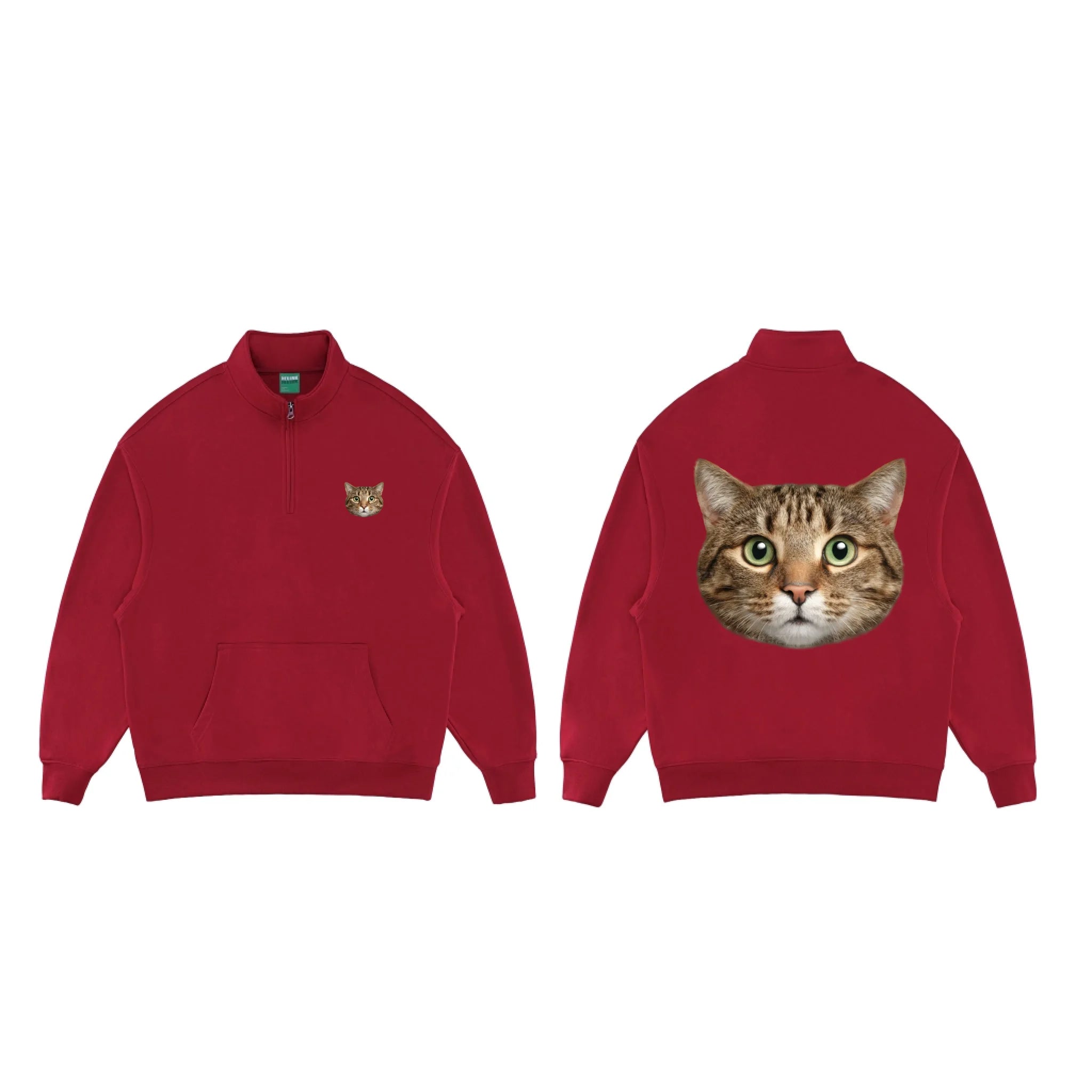 Red_Essential Halfzip sweats