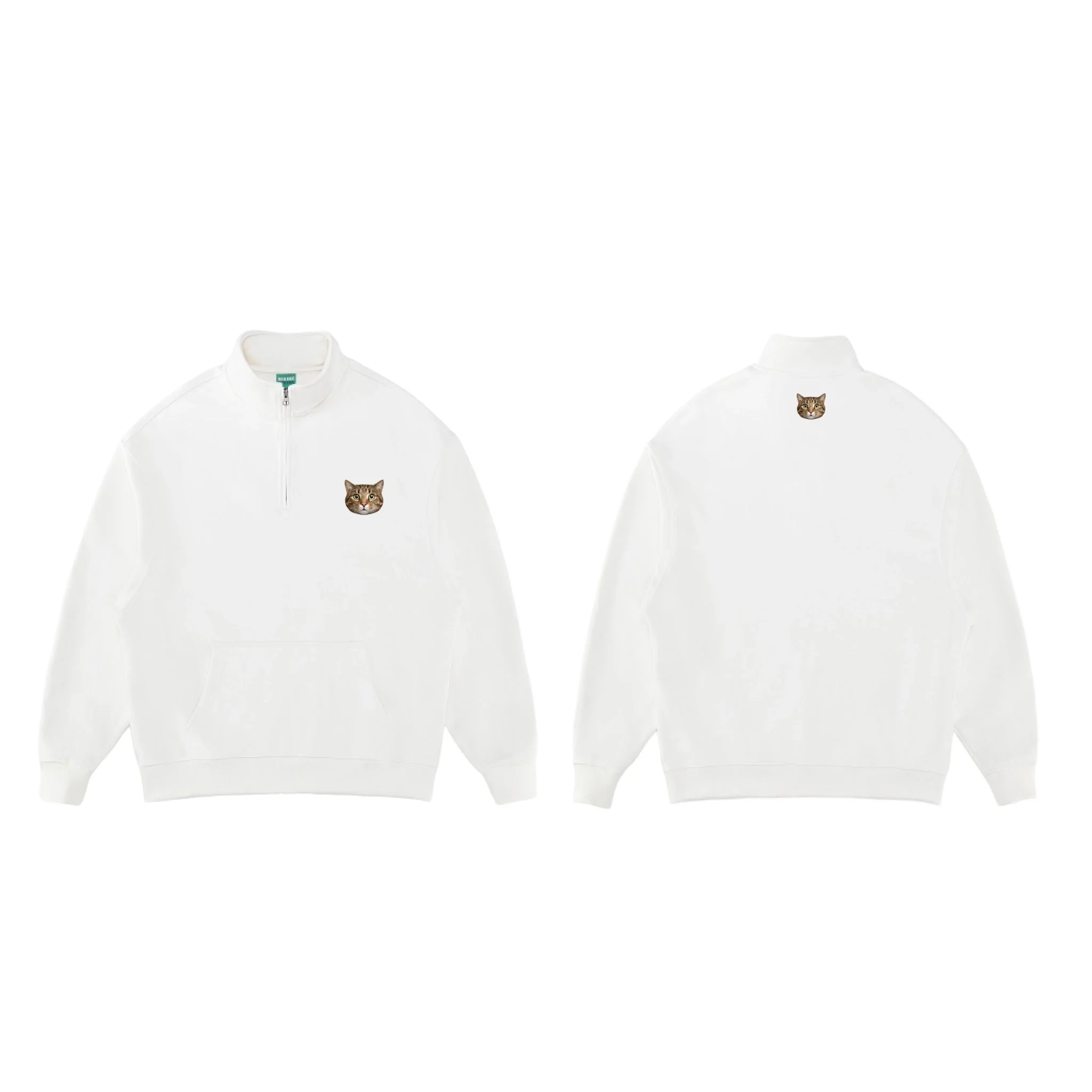 White_Essential Halfzip sweats