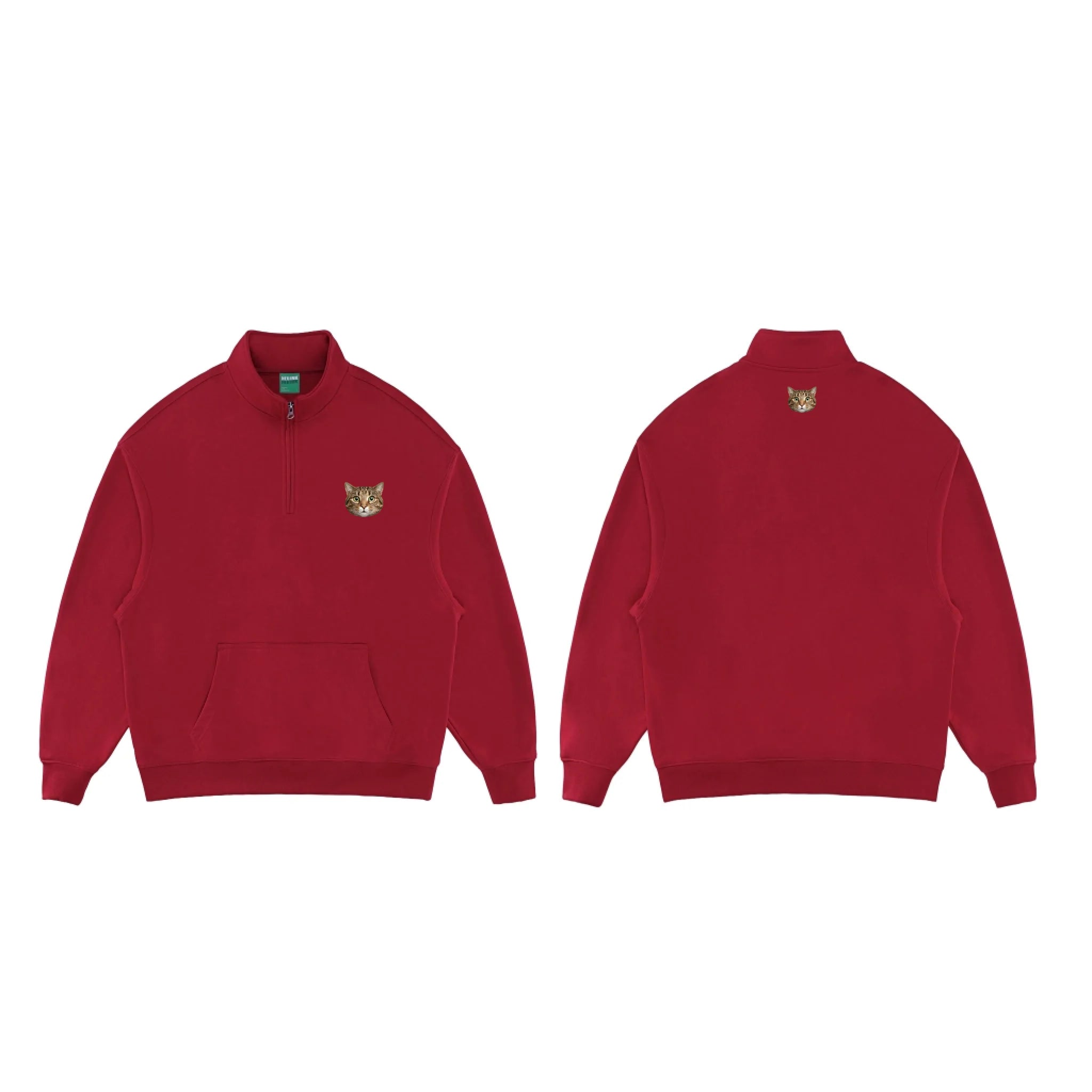 Red_Essential Halfzip sweats