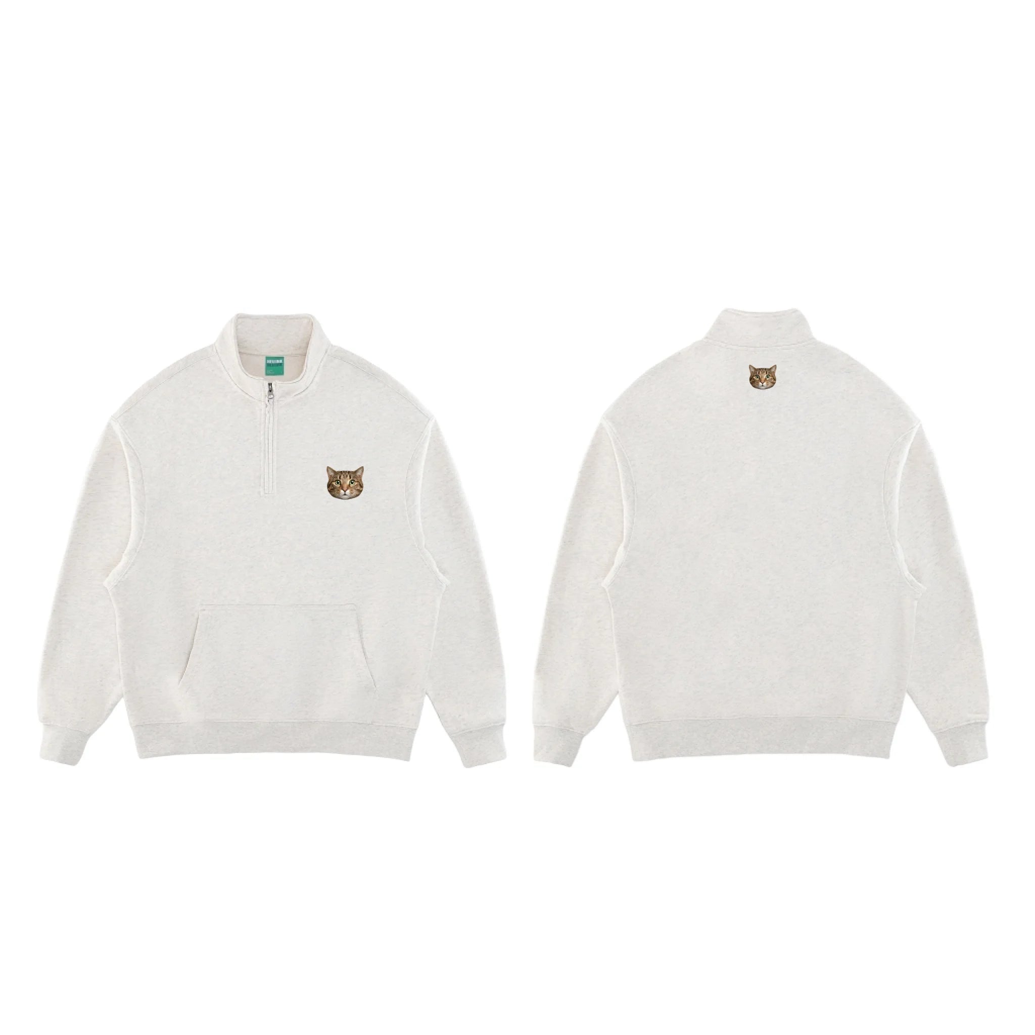 Oatmeal Grey_Essential Halfzip sweats