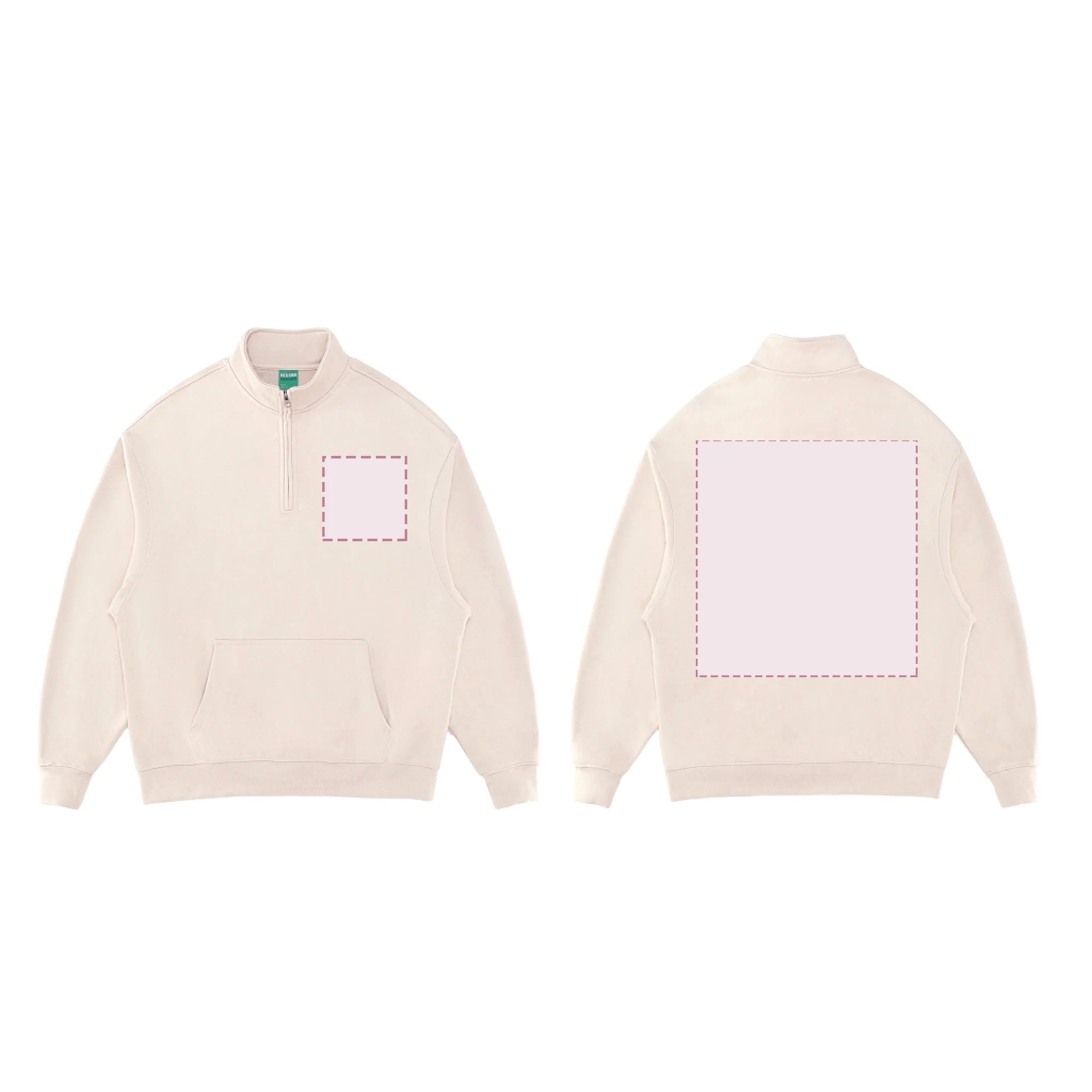 Beige_Essential Halfzip sweats