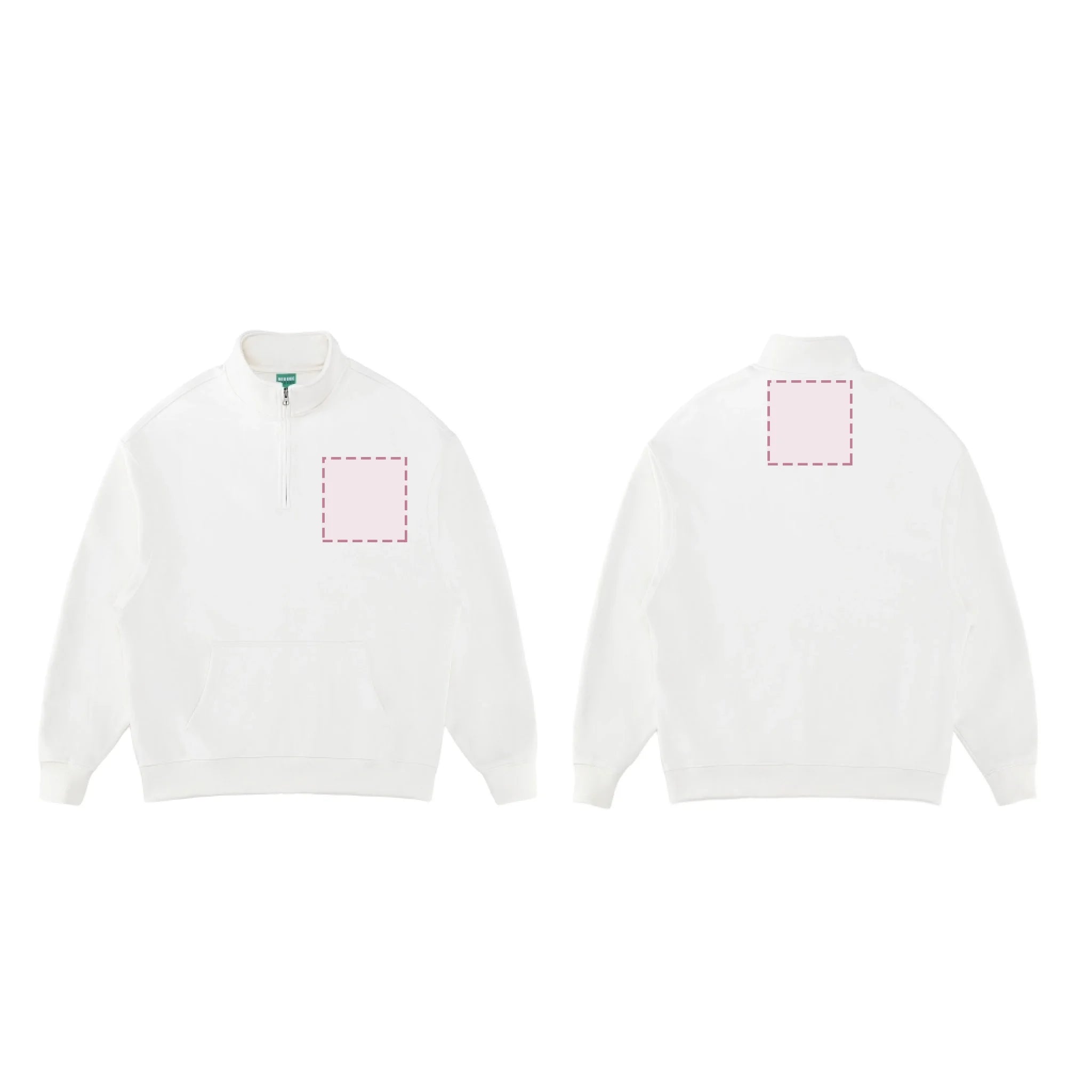 White_Essential Halfzip sweats
